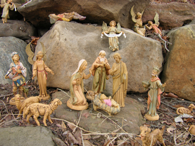 Nativity Scene on Rocky Hillside