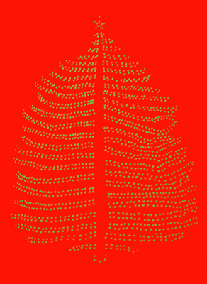 Christmas Tree on Red – Single Bulbs